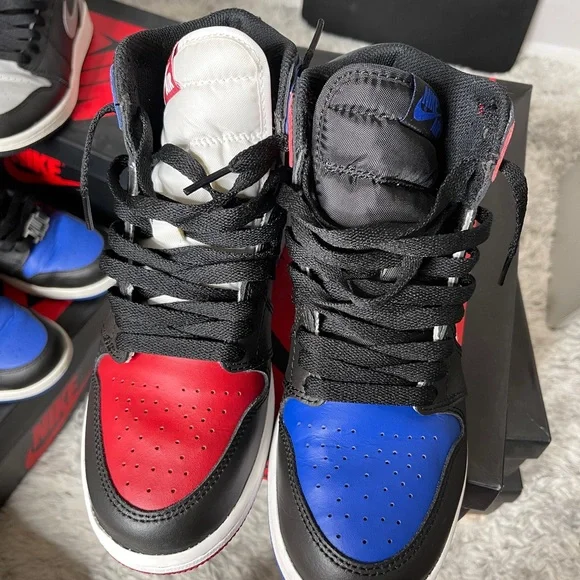 Air Jordan 1 Retro High OG Red Blue Black White GS 5.5Y - Picture 5 of 6